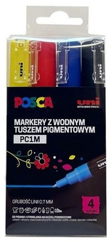Markery z farbą plakatową Uni POSCA PC-1M 4 kolory