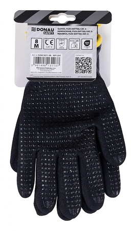 Rękawice Donau Safety Flex-Dotted rozm.8 szare