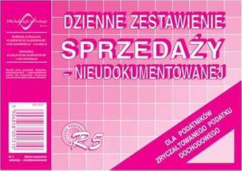 DZIENNE ZESTAWIENIE SPRZEDAŻY (NIEUDOKUMENTOWANEJ)