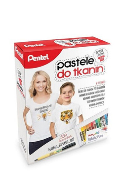 PASTELE DO TKANIN PENTEL 15 KOLORÓW + KOSZULKA