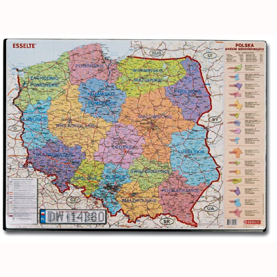 PODKŁADKA NA BIURKO ESSELTE 500x650mm MAPA POLSKI