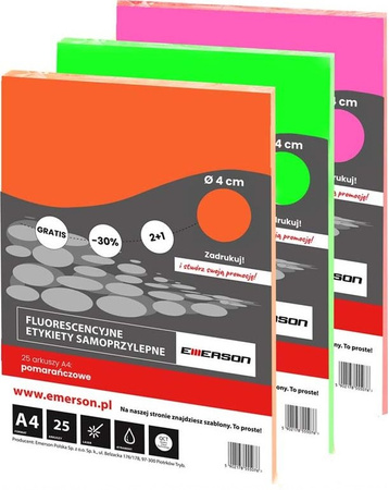 Etykiety Emerson A4 śr.40mm zielone (25)