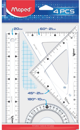 Zestaw Maped Start: linijka 20cm 2 ekierki kątomierz