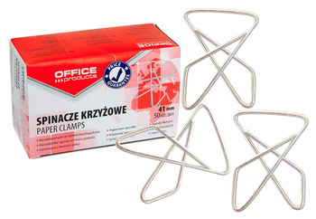 Spinacze krzyżowe OFFICE PRODUCTS, 41mm, 50szt., srebrne