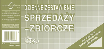 DZIENNE ZESTAWIENIE SPRZEDAŻY - ZBIORCZE 1/3 A4