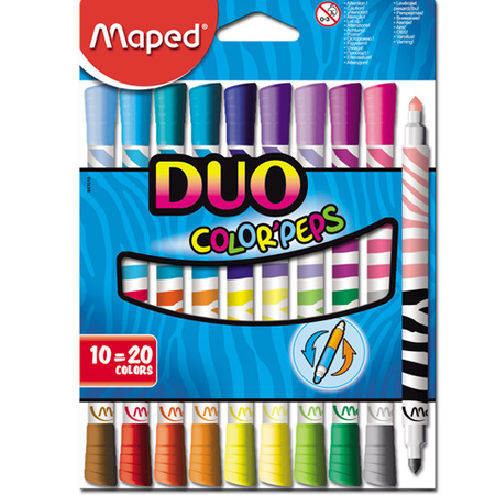 FLAMASTRY DWUSTRONNE MAPED DUO COLORPEPS 20 KOLORÓW