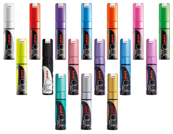 Marker kredowy Uni Chalk PWE-8K metalik niebieski