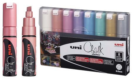 Markery kredowe Uni PWE-8K 8 kolorów