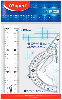 Zestaw Maped Start: linijka 15cm 2 ekierki kątomierz