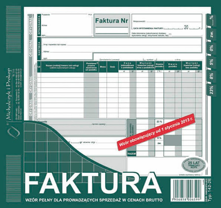 FAKTURA BRUTTO 2/3 A4 (O+1K)