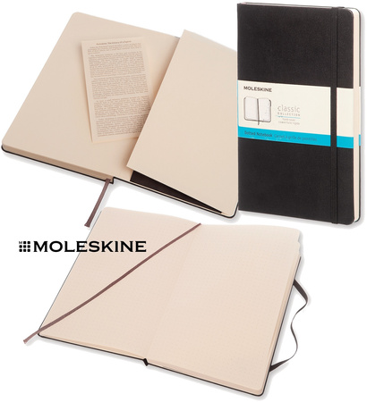 Notatnik Moleskine Classic L (13x21cm) kropki czarny