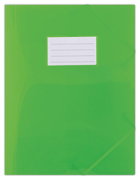 Teczka z gumką DONAU, PP, A4, 480mikr., 3-skrz., półtransparentna zielona