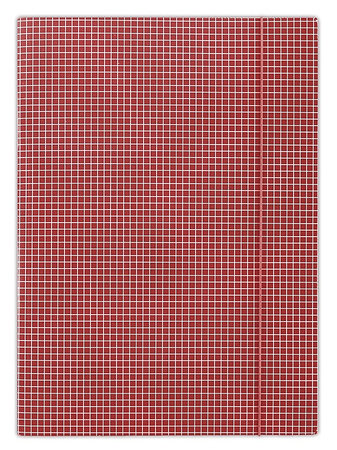 Teczka kartonowa z gumką Donau A4/400g w kratę czerwona