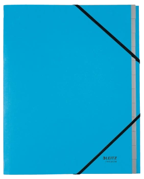 Teczka PP z gumką Leitz Recycle A4 12 przekładek niebieska