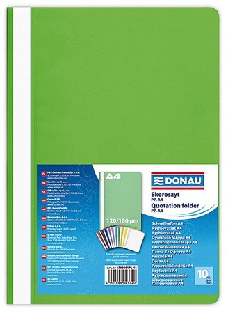 Skoroszyt DONAU, PP, A4, standard, 120/180mikr., granatowy