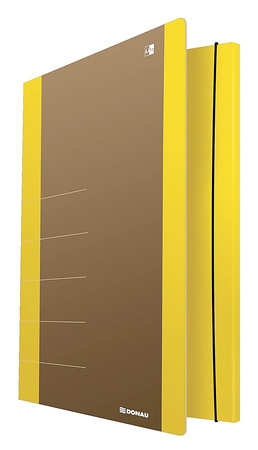 Teczka z gumką DONAU Life, Karton, A4, 500gsm, 3-skrz., żółty