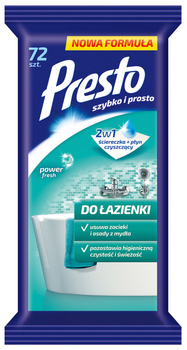 Ściereczki nasączone Presto do łazienki (72)