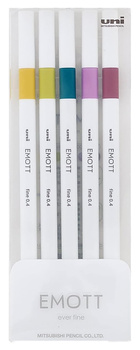 Cienkopisy Uni Emott No.8 0.4mm 5 kolorów