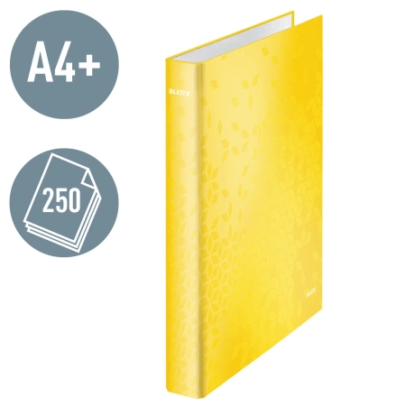 Segregator ringowy Leitz Wow A4/25mm 2R żółty