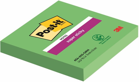 Karteczki Post-it Super Sticky 76x76mm (654-6SS-GRN) zielone (90)