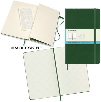 Notatnik Moleskine Classic L (13x21cm) kropki zielony