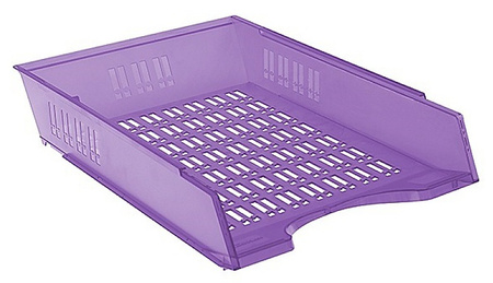 Szufladka na biurko DONAU, 370x256x70mm, ażurowa, transparentna fioletowa