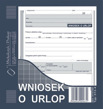 WNIOSEK O URLOP 2/3 A5 (OFFSET)