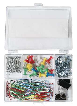 Zestaw biurowy (pinezki, klipy i spinacze) OFFICE PRODUCTS, mix 153szt., mix kolorów