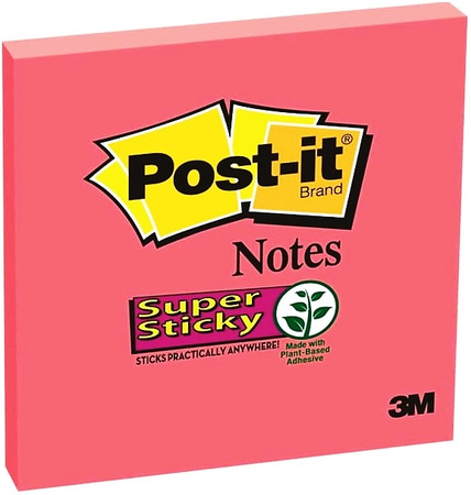 Karteczki Post-it Super Sticky 76x76mm (654-6SS-PNK) fuksja (90)