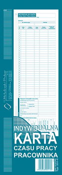 INDYWIDUALNA KARTA CZASU PRACY PRACOWNIKA 1/2 A4 (OFFSET)
