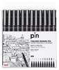 Cienkopisy kreślarske Uni Pin-200 zestaw czarne (12)