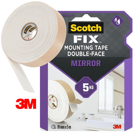 Taśma montażowa Scotch 19mm/5m biała