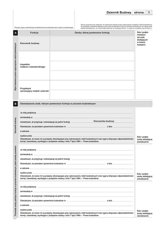 Dziennik budowy A4 (offset)