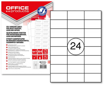 Etykiety Office Products A4 70x37mm białe (100)