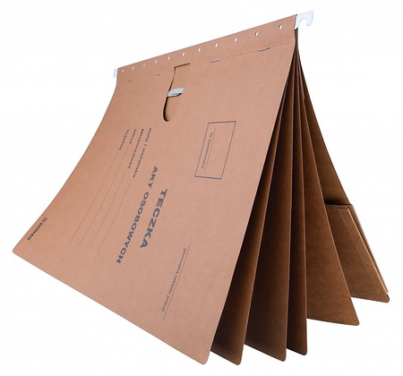 Teczka zawieszkowa DONAU na akta osobowe, wersja od 2023r., karton, A4, 230gsm, brązowa