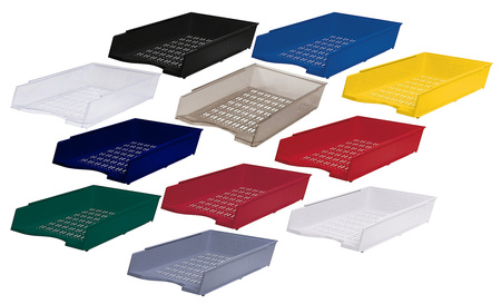 Szufladka na biurko DONAU, polistyren, A4, ażurowa, biała