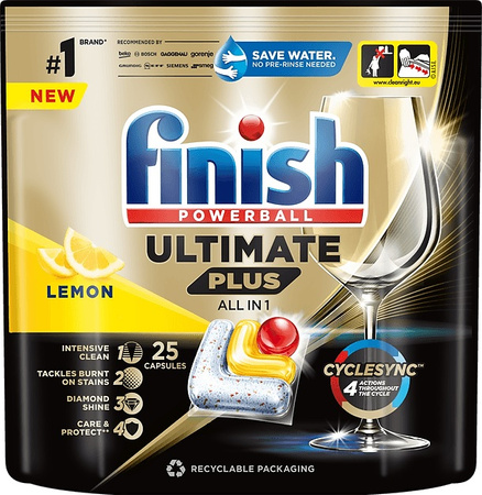 Kapsułki do zmywarki Finish Ultimate Plus All-in-1 Lemon (25)