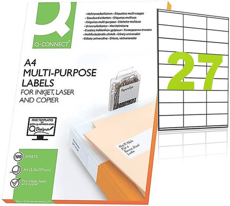 Etykiety Q-Connect A4 70x30mm białe (100)