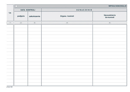 KSIĄŻKA KONTROLI A5