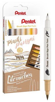 Pisaki pędzelkowe Pentel Brush Sign Pen Twin SESW30C PIASKI PUSTYNI 6 kolorów