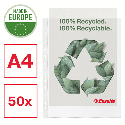 Koszulki Esselte Recycled Premium Maxi A4+/100µm groszkowe (50) 