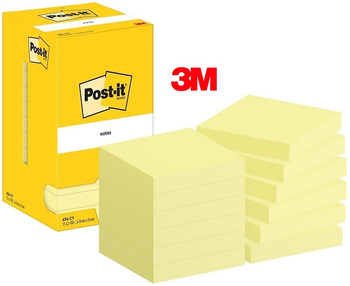 Karteczki Post-it 76x76mm (654-CY) żółte (12x100)