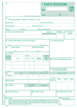 KARTA DROGOWA - SAMOCHÓD OSOBOWY A5