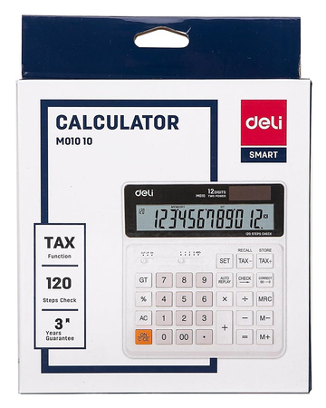 Kalkulator Deli M01010 biały