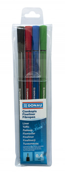 Cienkopisy Donau D-Fine 0.4mm 4 kolory