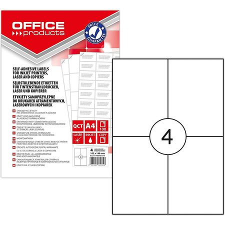 Etykiety Office Products A4 105x148mm białe (100)