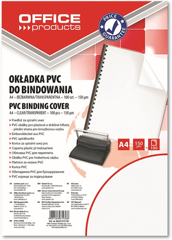 Okładki do bindownicy Office Products A4/150µm transparentne (100)