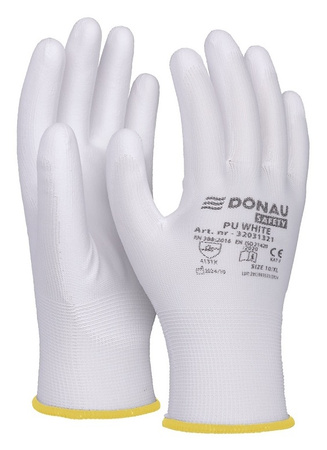 Rękawice Donau Safety PU White rozm.9 białe