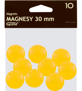Magnesy do tablic Grand śr.30mm żółte (10)