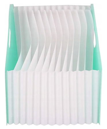 Pojemnik harmonijkowy Deli Macaron A4 13 przegródek zielony